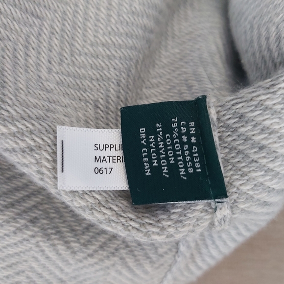 Ralph Lauren chevron chunky knit sweater dress bell long sleeves XL gray midi - Picture 13 of 13